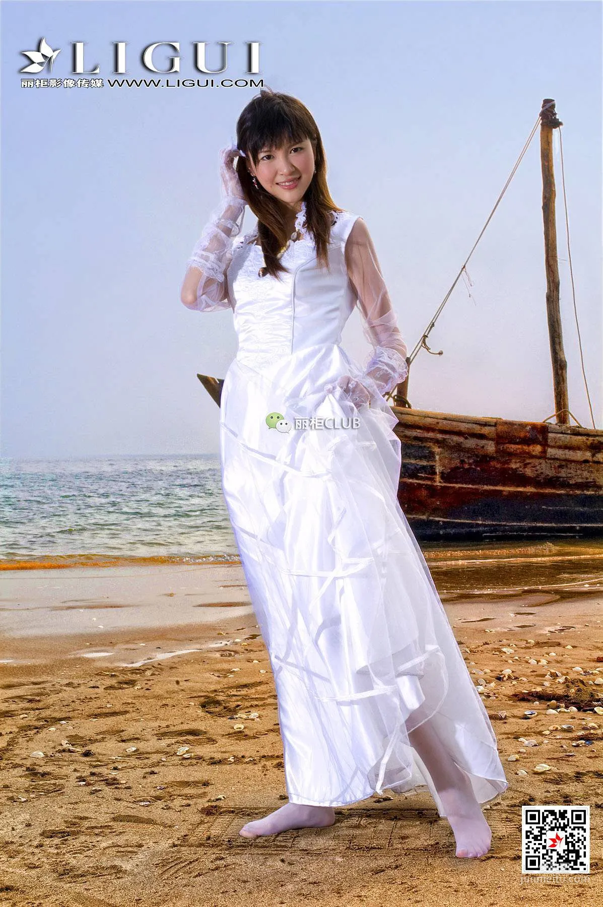菲儿《沙滩婚纱》 [丽柜LIGUI] 网络丽人 写真集