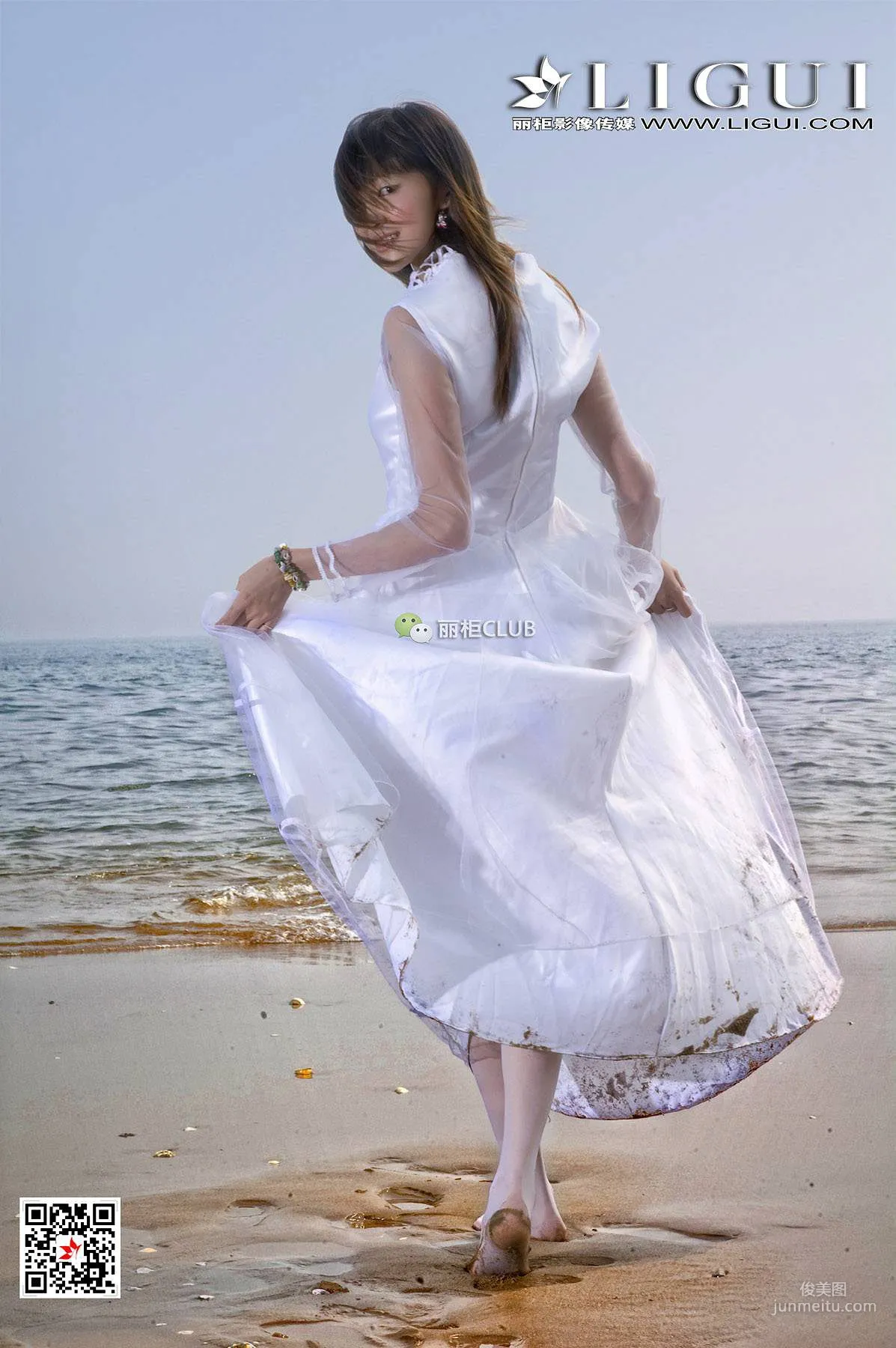 菲儿《沙滩婚纱》 [丽柜LIGUI] 网络丽人 写真集