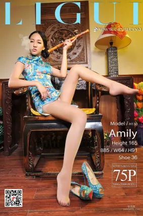 足模Amily《蓝旗袍玉足》 [丽柜Ligui] 美腿丝足写真集
