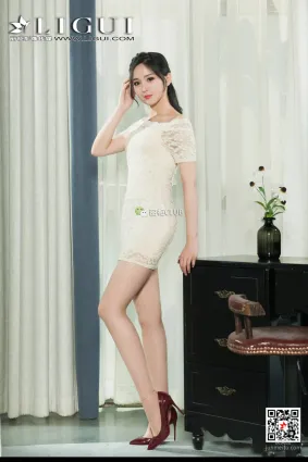 腿模小戈《蕾丝连衣裙丝足》 [丽柜LIGUI] 网络丽人 写真集