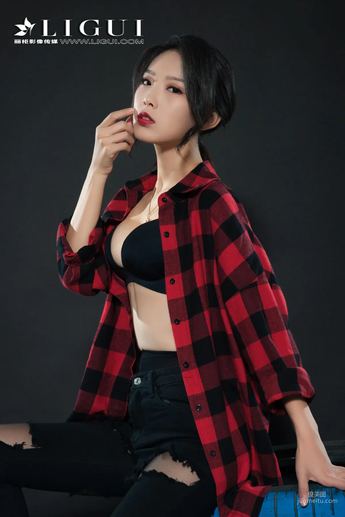 赵维拉《牛仔黑丝女郎》 [丽柜Ligui] 网络丽人 写真集