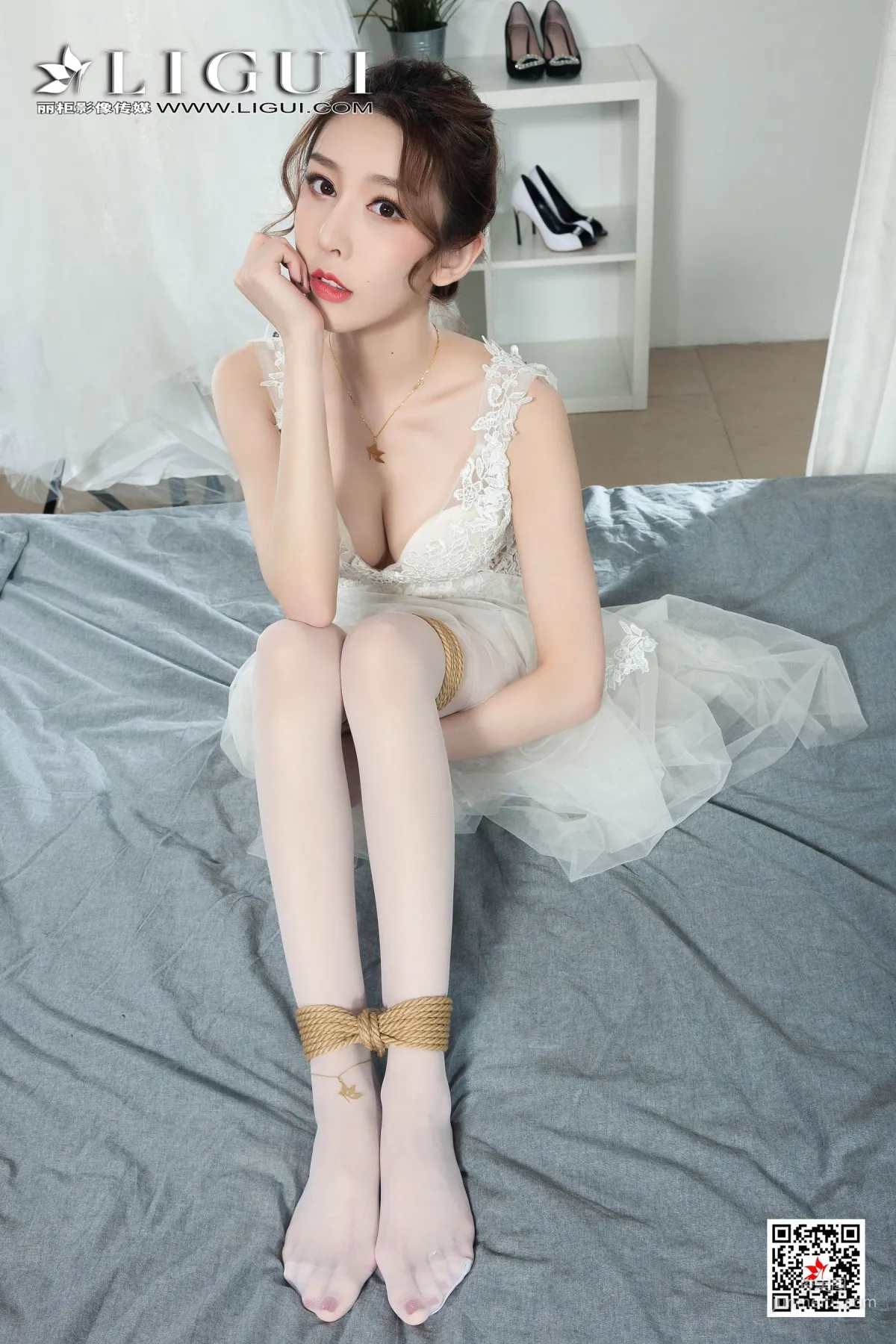 腿模兔子《婚纱白丝捆绑绳艺》 [丽柜美束Ligui] 写真集