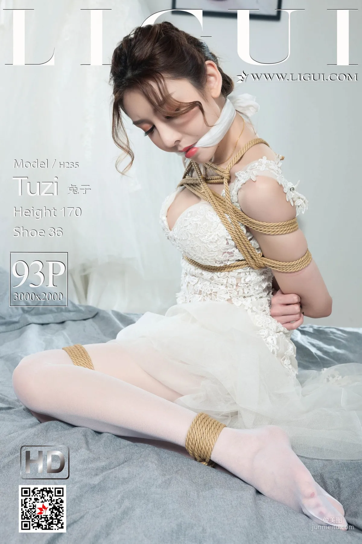 腿模兔子《婚纱白丝捆绑绳艺》 [丽柜美束Ligui] 写真集
