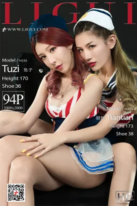 兔子&甜甜《双生海军姐妹花丝足》 [丽柜Ligui] 写真集