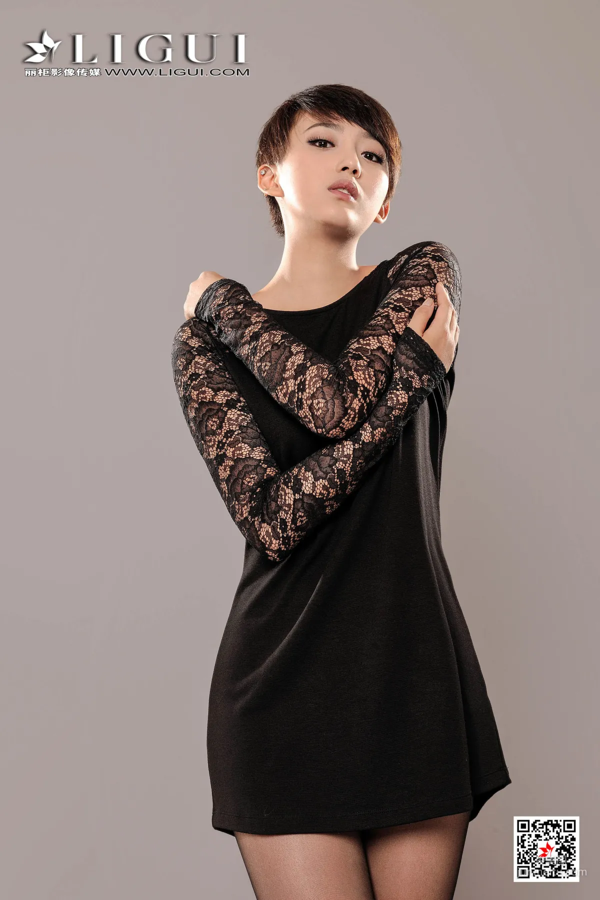 Model 晓琪《黑色蕾丝》 [丽柜Ligui] 网络丽人 写真集