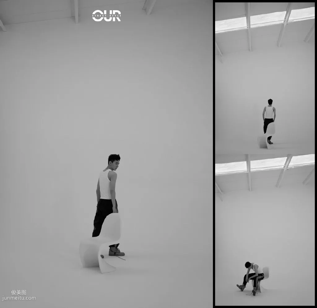 陈星旭白色背心着身阳光帅气杂志写真图集