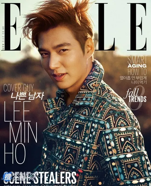 李敏镐《elle》杂志封面写真，身穿西装真空上阵