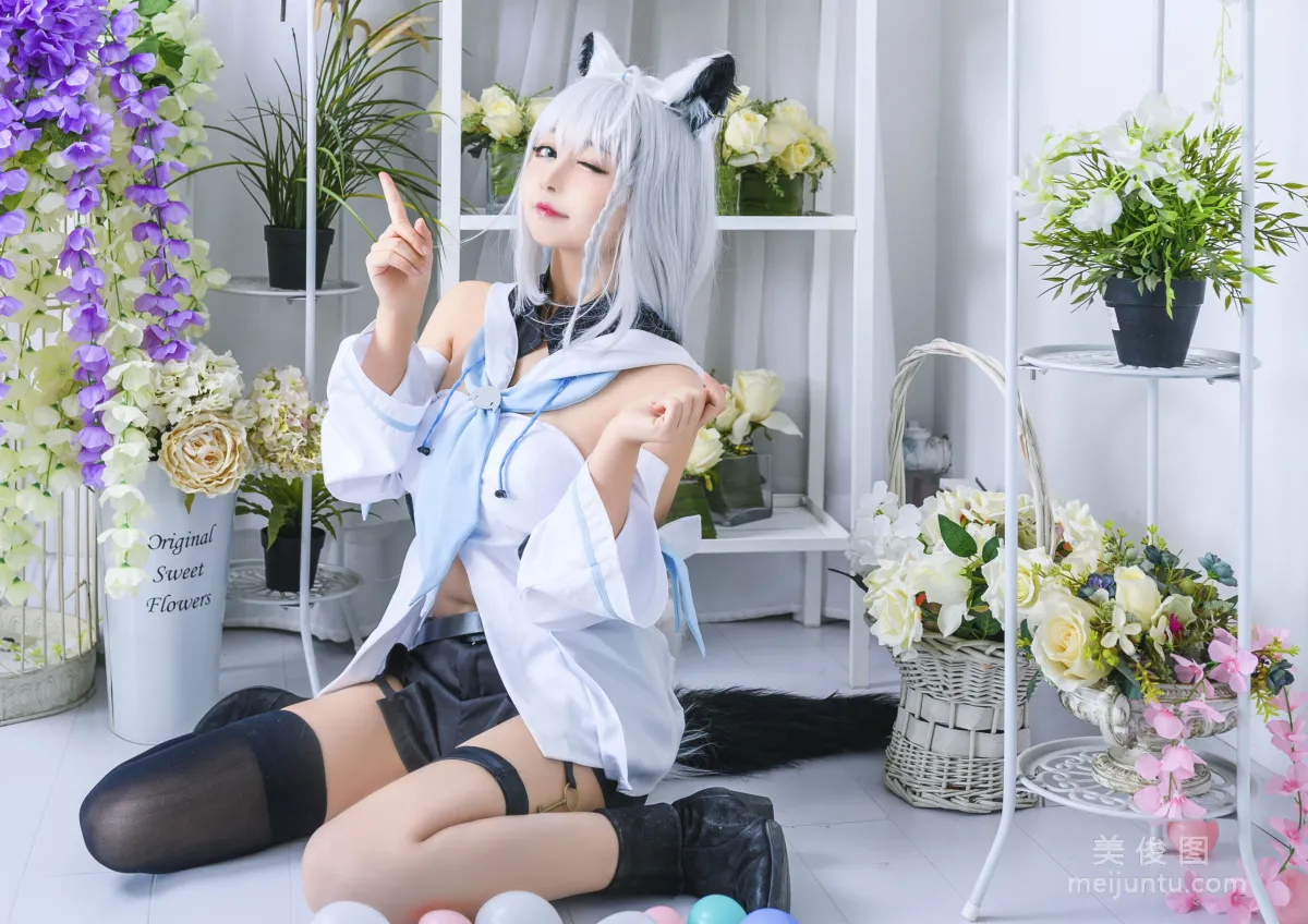 [COS福利] 大眼萌妹黑猫猫OvO 《白上吹雪》 写真集