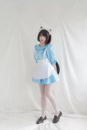 [COS福利] 二次元美女古川kagura 《蓝色小猫女仆》 写真集