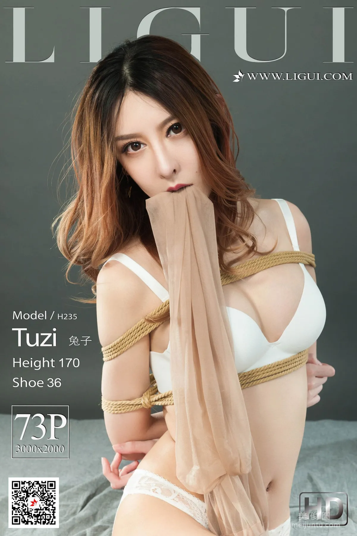 [丽柜美束Ligui] Model 兔子《肉丝捆绑绳艺》 写真集