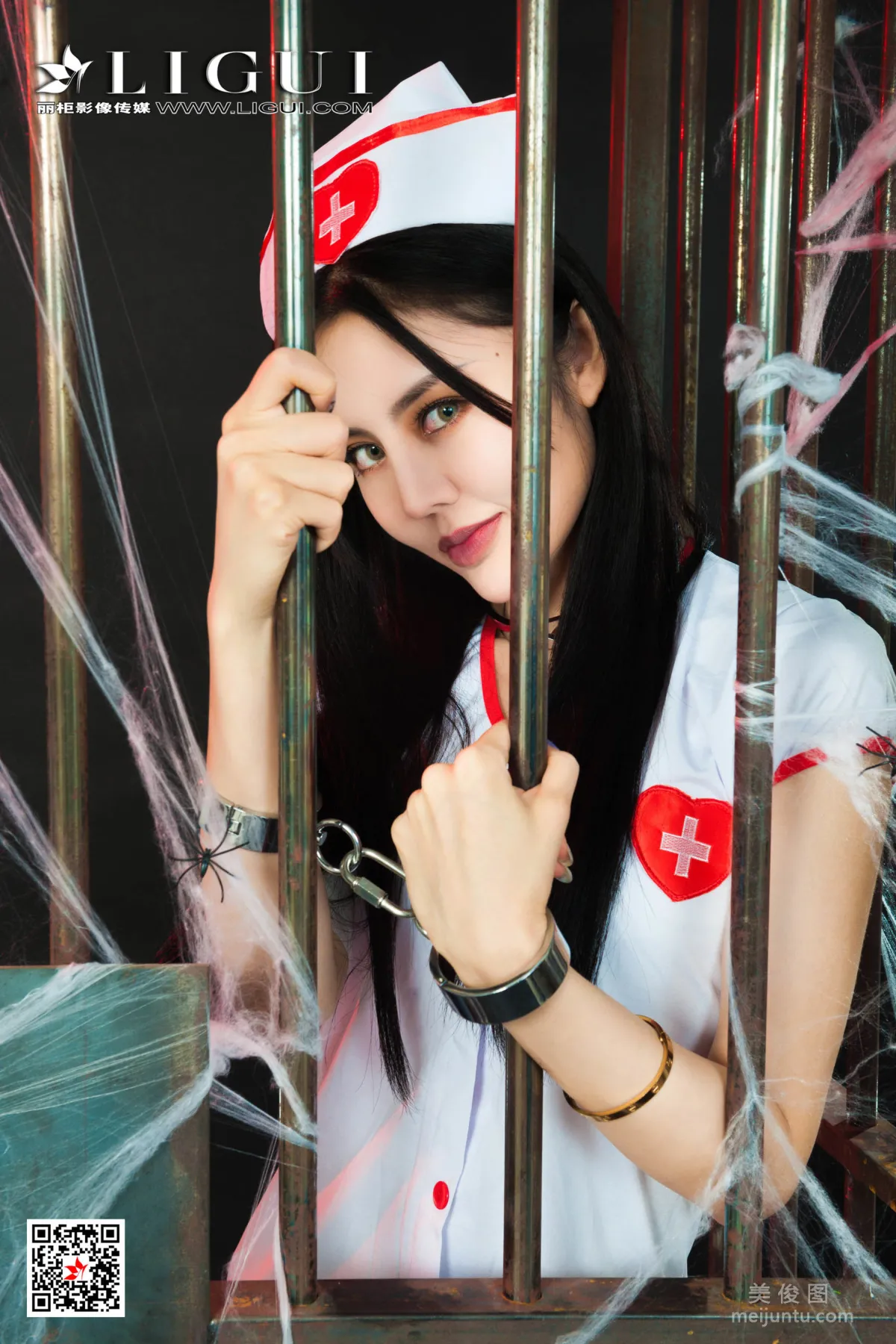 [丽柜美束Ligui] Model 凉儿 - 护士镣铐制服丝袜人体