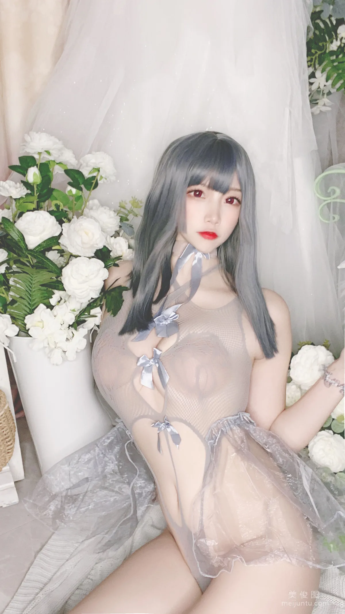[Cosplay] 人气Coser二佐Nisa - 蓝色网状比基尼