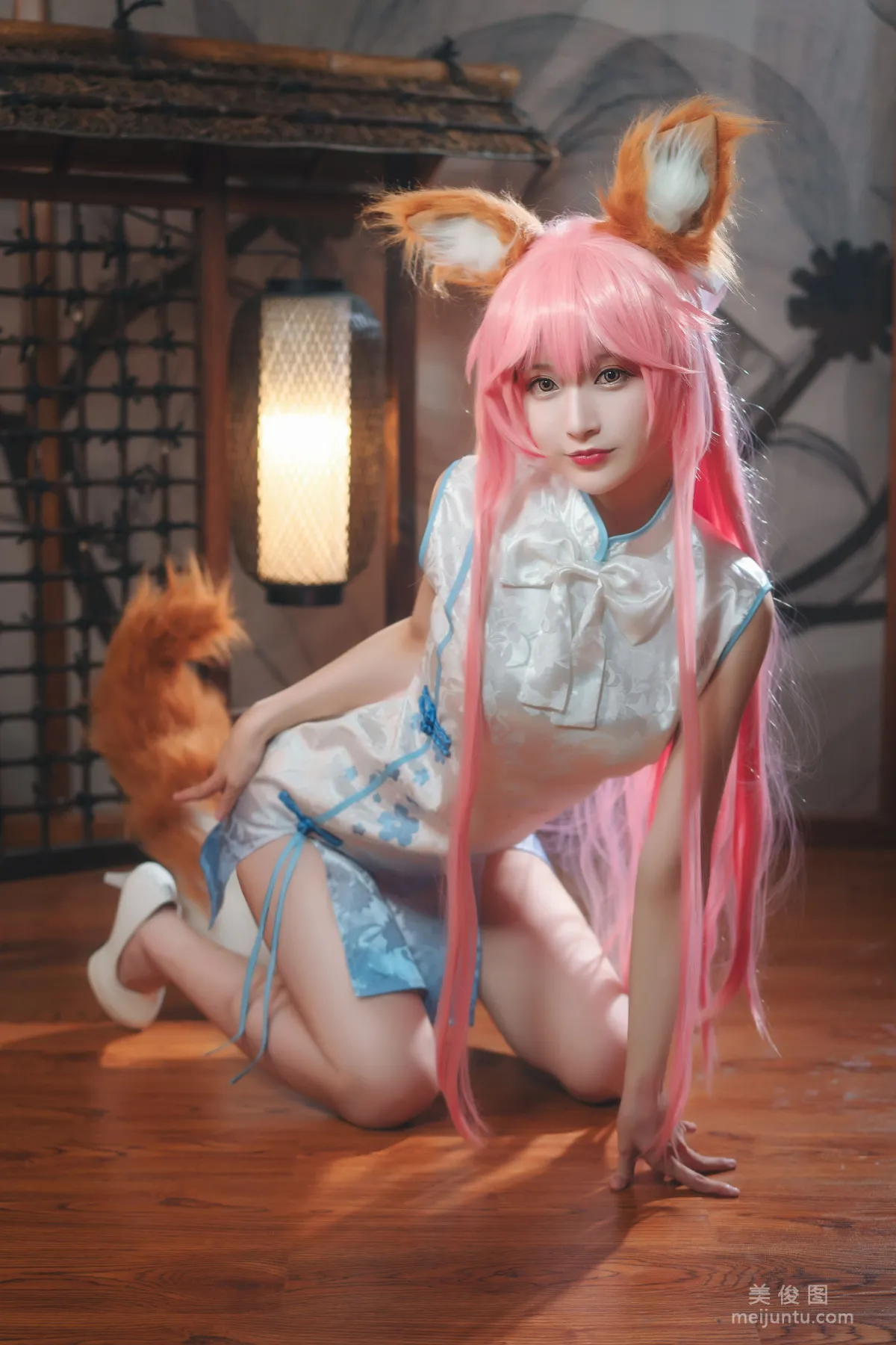 [Cosplay] 动漫博主铁板烧鬼舞w - 玉藻前 旗袍 写真集