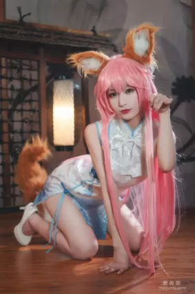 [Cosplay] 动漫博主铁板烧鬼舞w - 玉藻前 旗袍 写真集