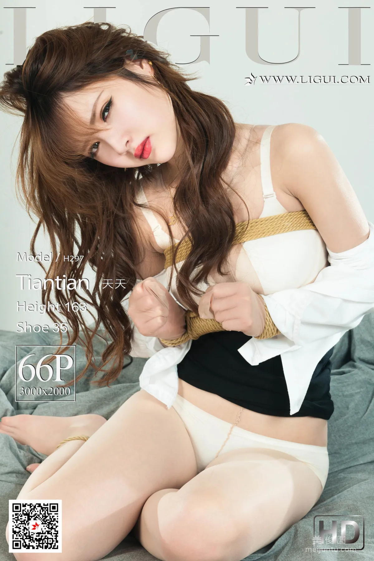 [丽柜美束Ligui] 紧缚丽莲 Model 天天 - 肉丝OL捆绑