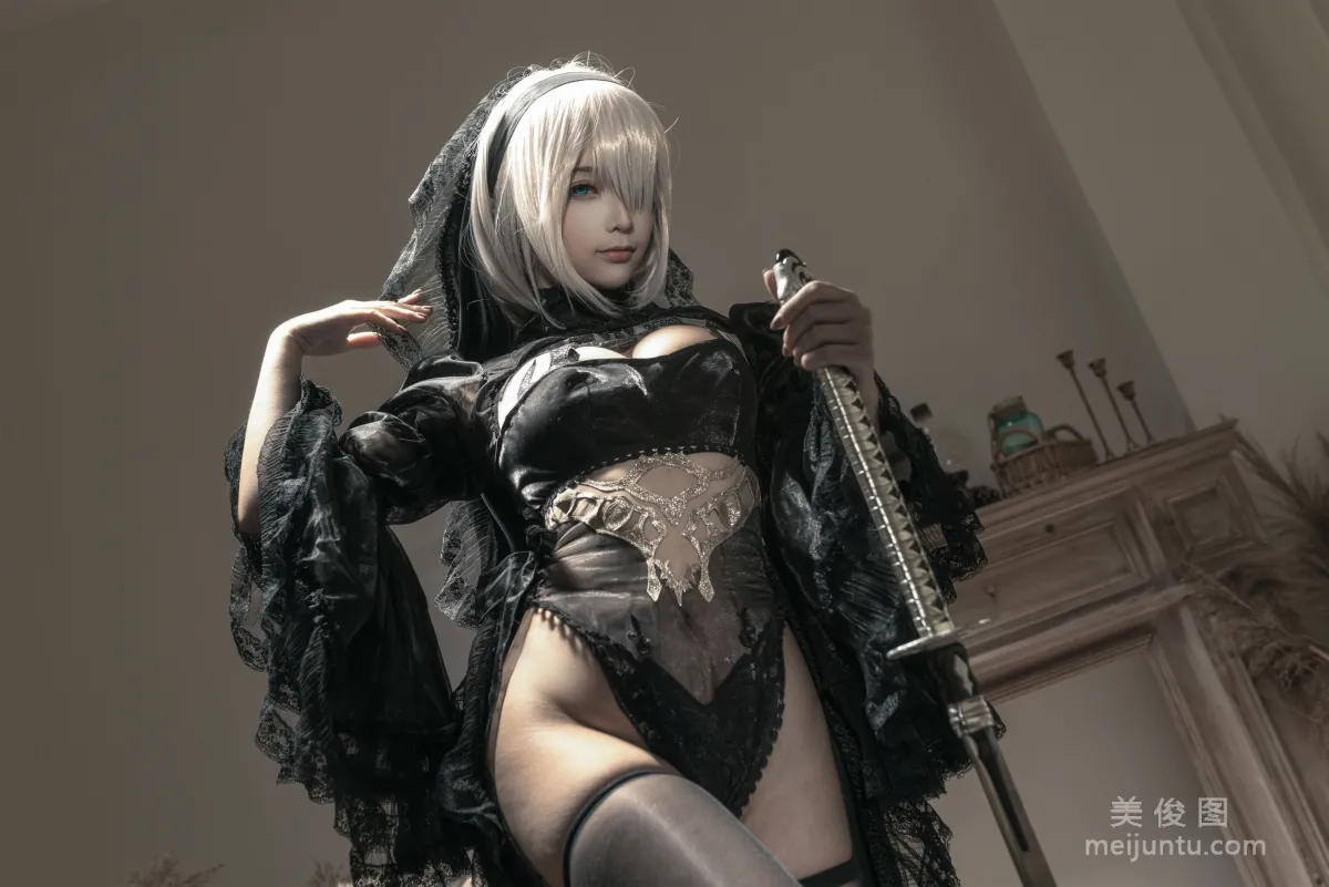 [Cosplay] 蠢沫沫 - 尼尔纪元 黑花嫁 写真套图