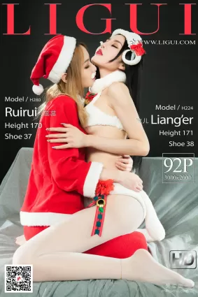 [丽柜Ligui] Model 蕊蕊&amp;凉儿 - 圣诞丝足秀