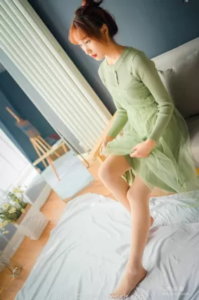 [丝意SIEE] NO.473 绿色莲衣裙 厚肉丝 写真套图