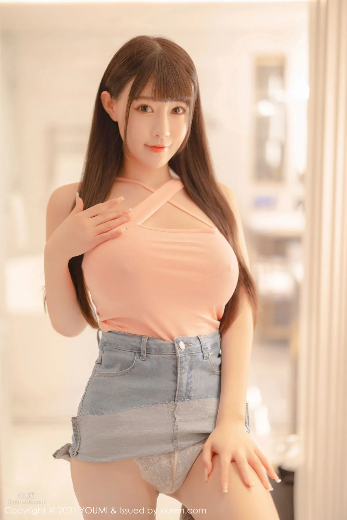 女神朱可儿Flower 粉色细腻的服饰