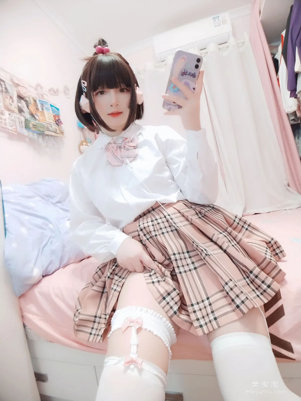 二次元美女古川kagura - 白丝JK 写真套图