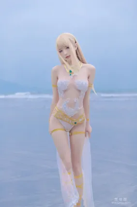 [网红COSER] 尤物清水由乃 - 玛丽萝丝白色泳衣