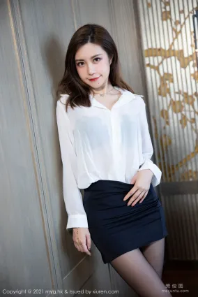 [美媛馆MyGirl] Vol.575 绮里嘉Carina - 经典的黑白职业装与浴室系列