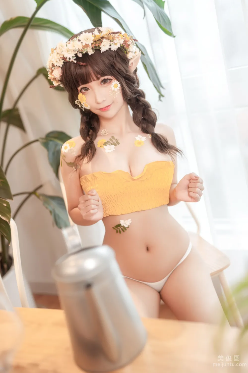 [网红COSER写真] 蠢沫沫 - 尖耳国度 花精灵 套图