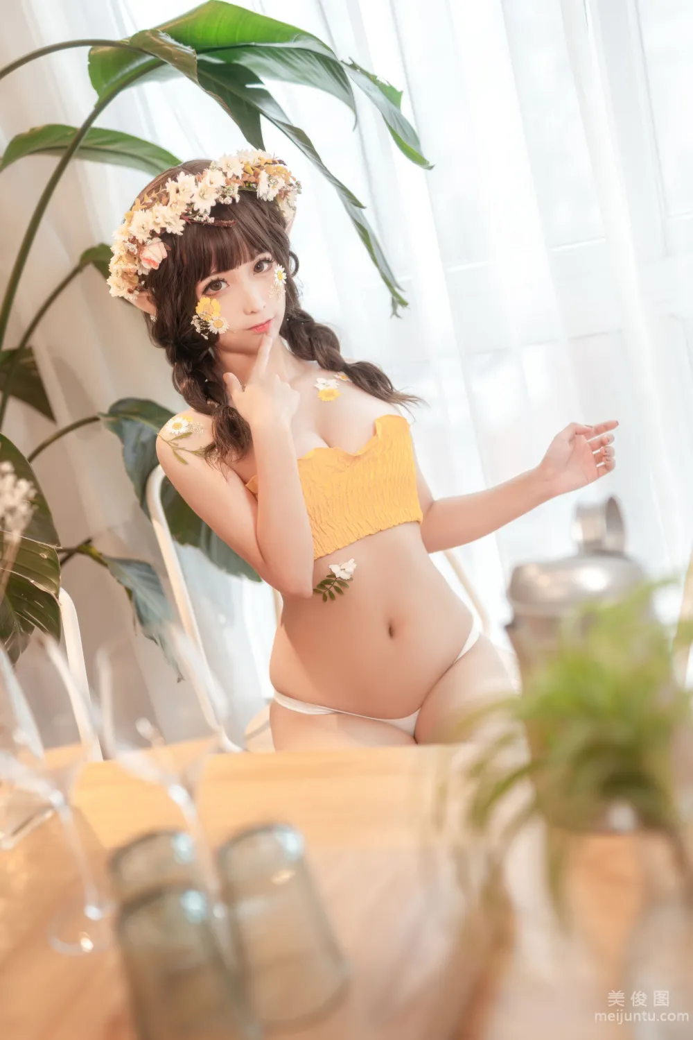 [网红COSER写真] 蠢沫沫 - 尖耳国度 花精灵 套图