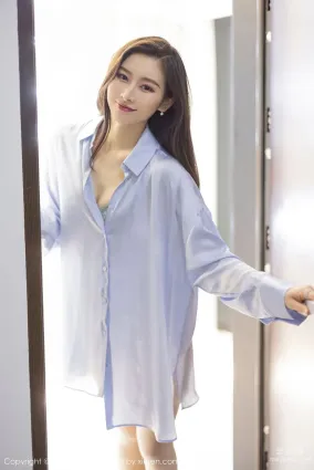 [爱蜜社IMiss] Vol.614 Vanessa - 大号的浅蓝色衬衫
