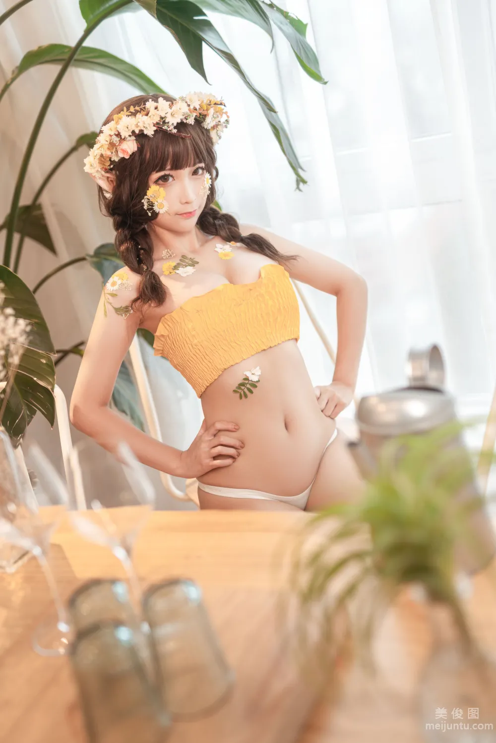 [网红COSER写真] 蠢沫沫 - 尖耳国度 花精灵 套图